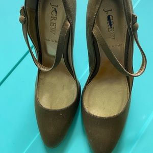 Jcrew Olive Satin pumps